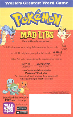 Pokemon Mad Libs