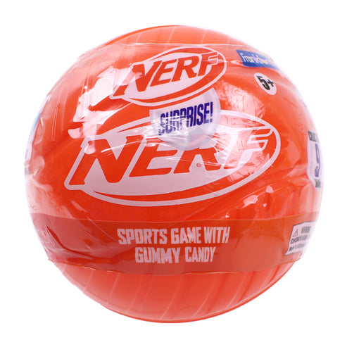 NERF Surprise Mini Sports Game and Gummy Candy, 4 Pack