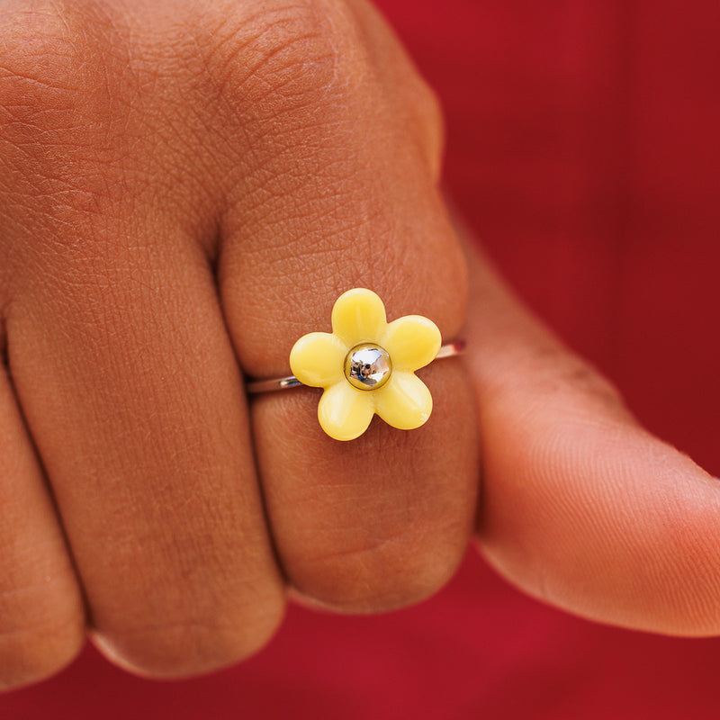 Solstice Enamel Flower PuraVida Ring