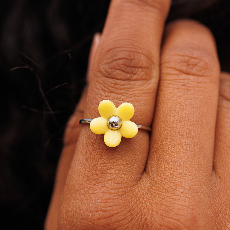 Solstice Enamel Flower PuraVida Ring