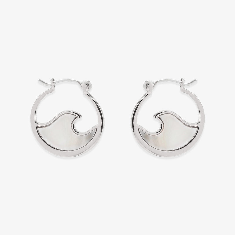 Mother of Pearl Mini Wave Hoops PuraVida