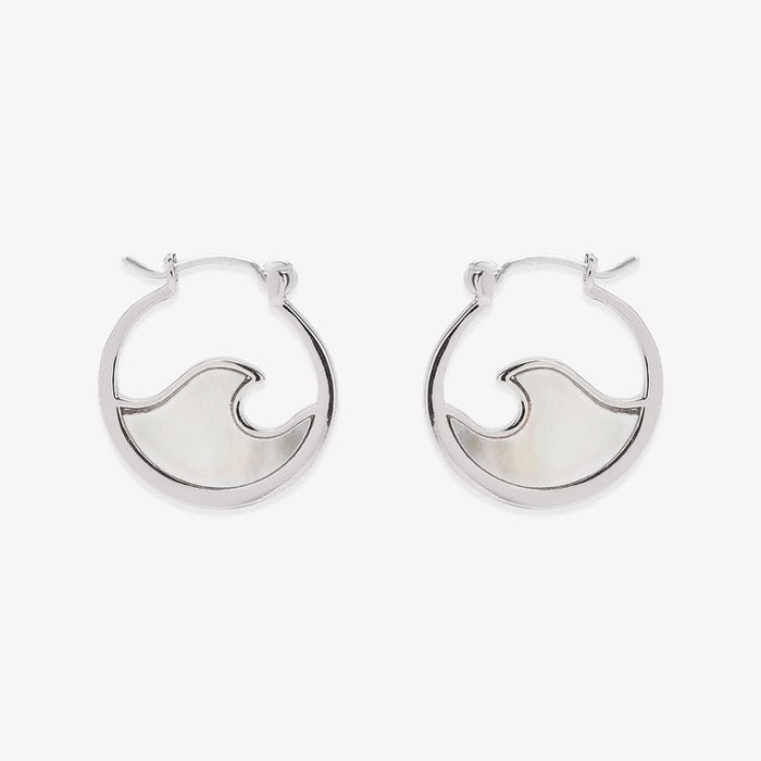 Mother of Pearl Mini Wave Hoops PuraVida