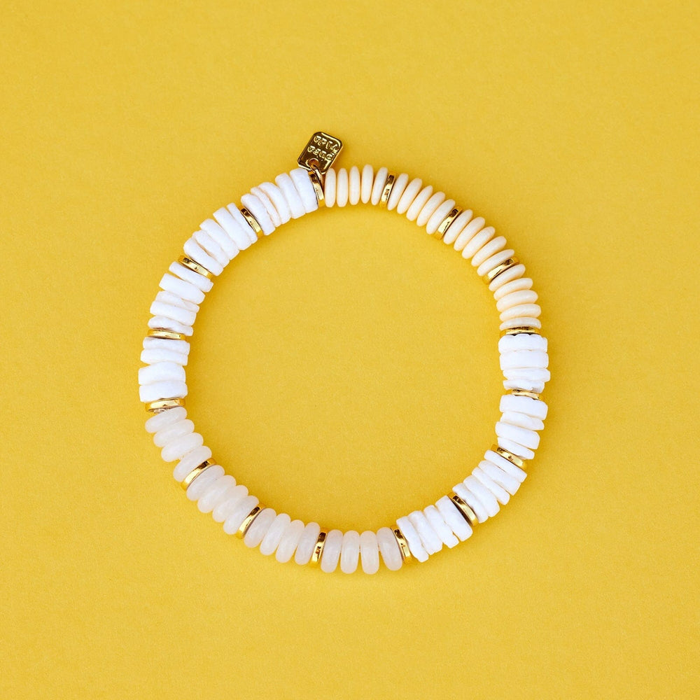 Carmel Mixed Bead Stretch Bracelet