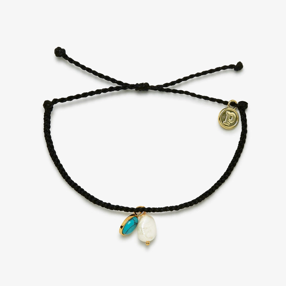 Pearl and Turquoise Charm Bracelet Gold PuraVida