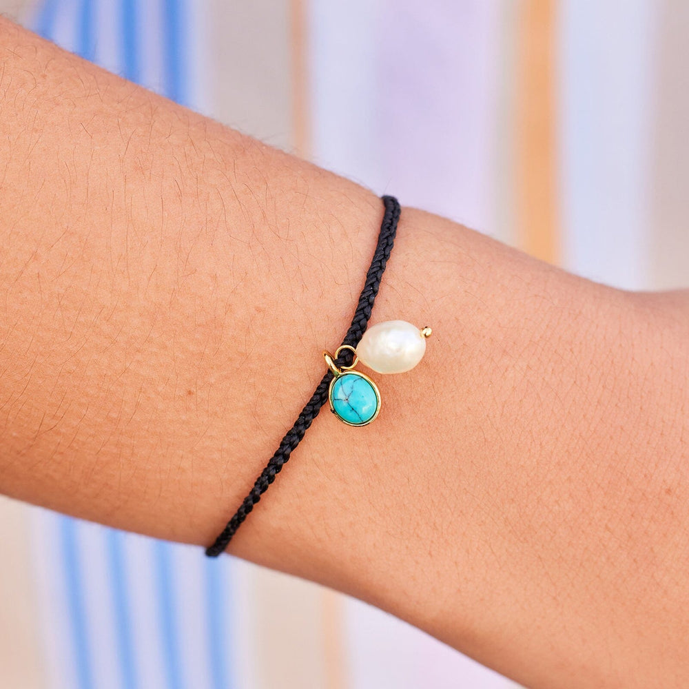 Pearl and Turquoise Charm Bracelet Gold PuraVida