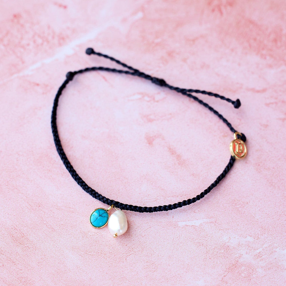 Pearl and Turquoise Charm Bracelet Gold PuraVida