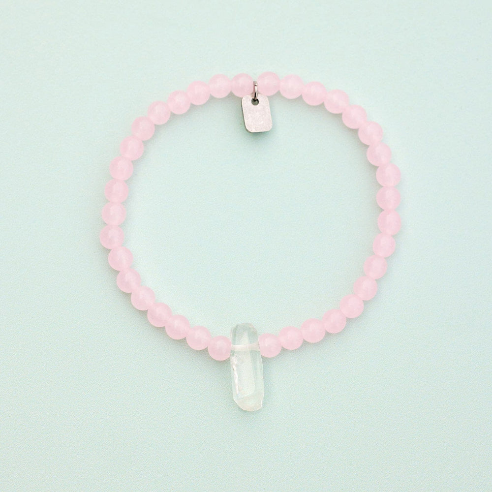 Rose Quartz intention Stretch Bracelet PuraVida