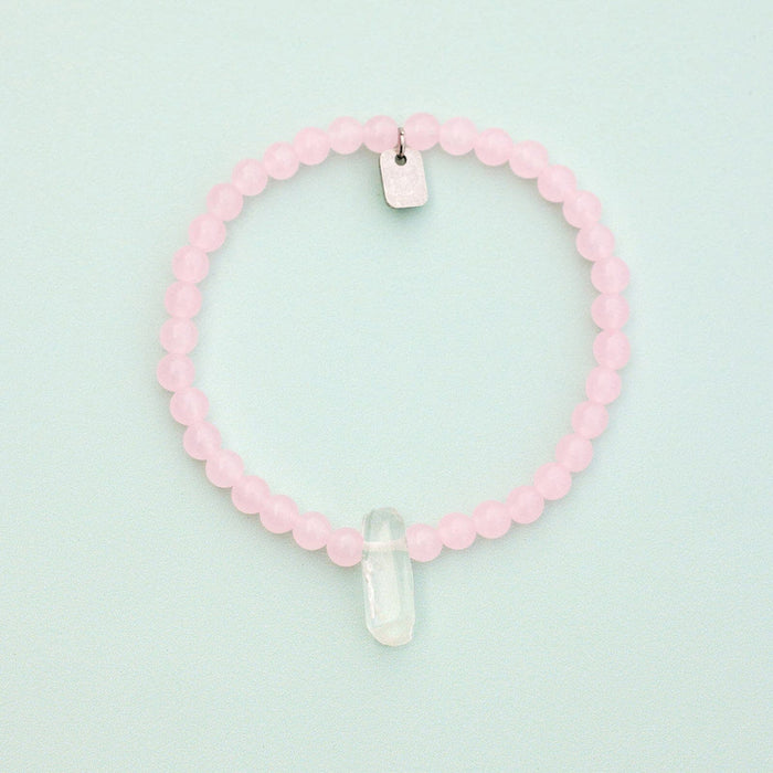 Rose Quartz intention Stretch Bracelet PuraVida