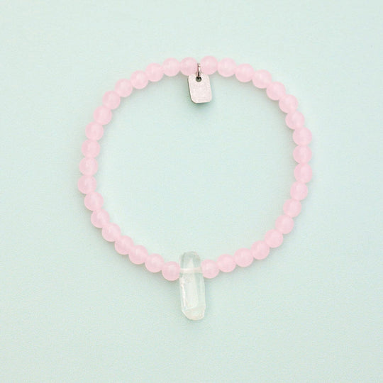 Rose Quartz intention Stretch Bracelet PuraVida