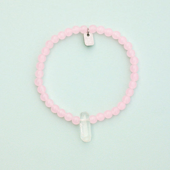 Rose Quartz intention Stretch Bracelet PuraVida