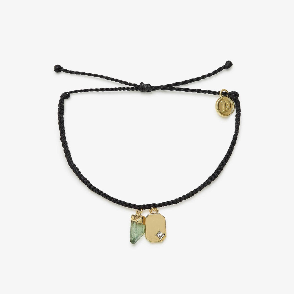 Raw Emerald Gold Charm Bracelet PuraVida