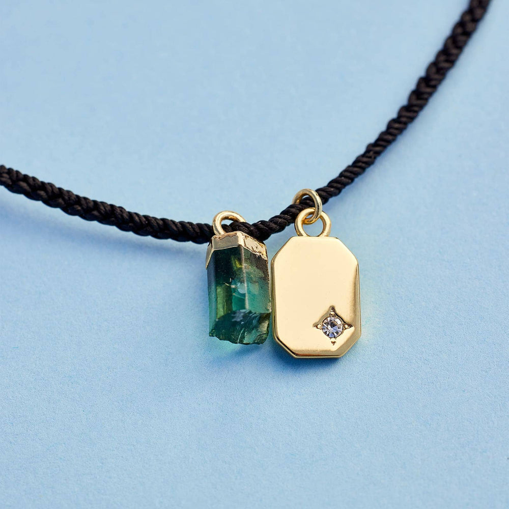 Raw Emerald Gold Charm Bracelet PuraVida