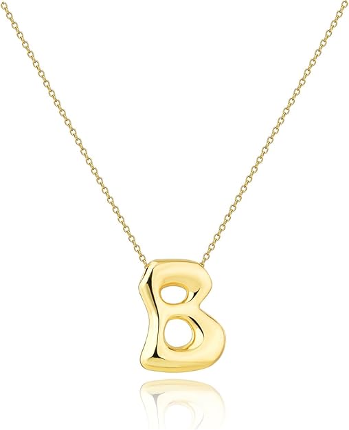 Gold Big Bubble Letter Necklace