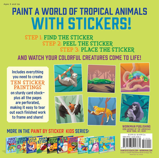 Paint by Sticker Kids: Rainforest Animals