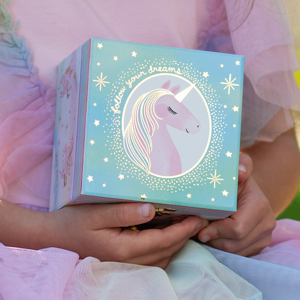 Unicorn Square Jewelry Box with 1 Drawer