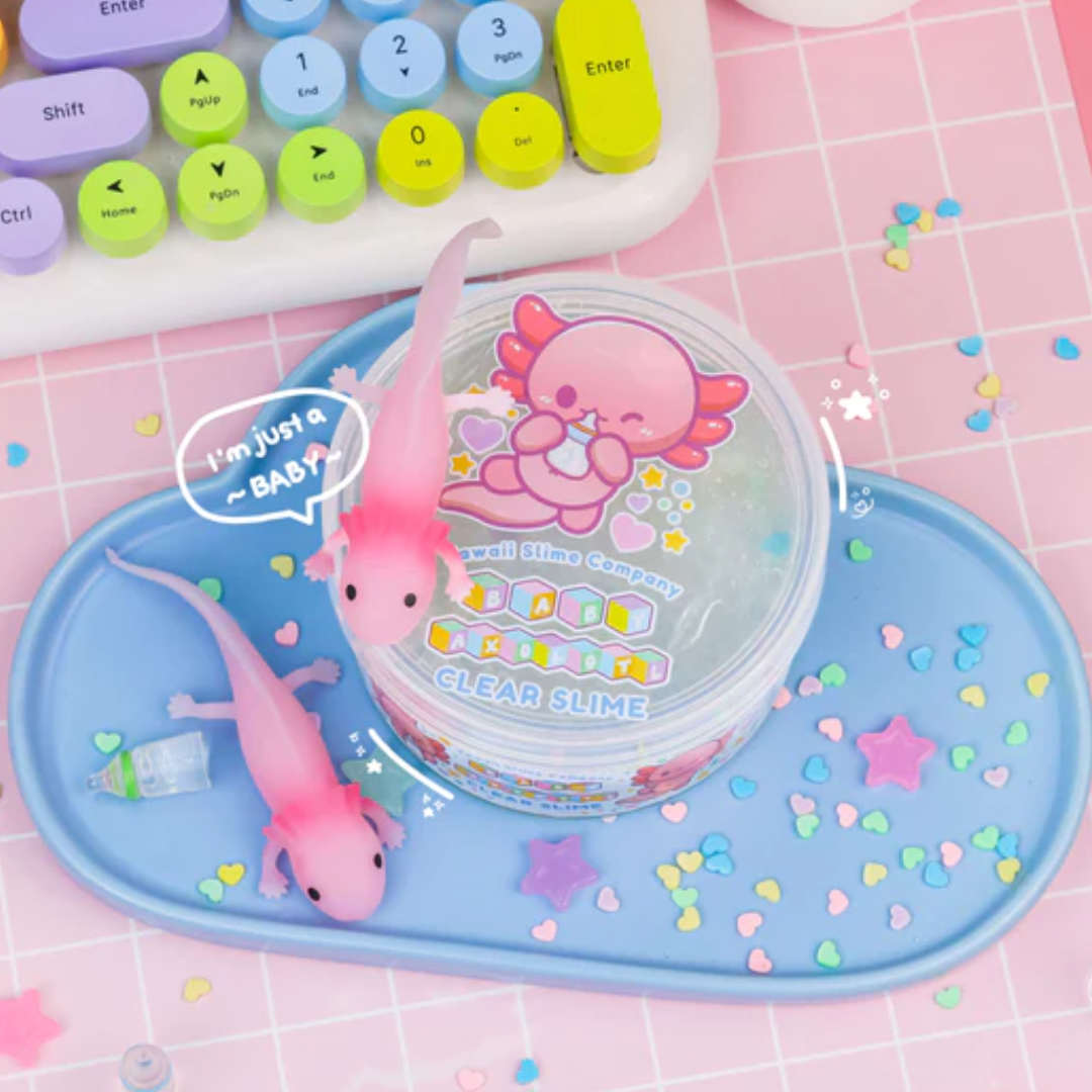 Baby Axolotl Clear Kawaii Slime