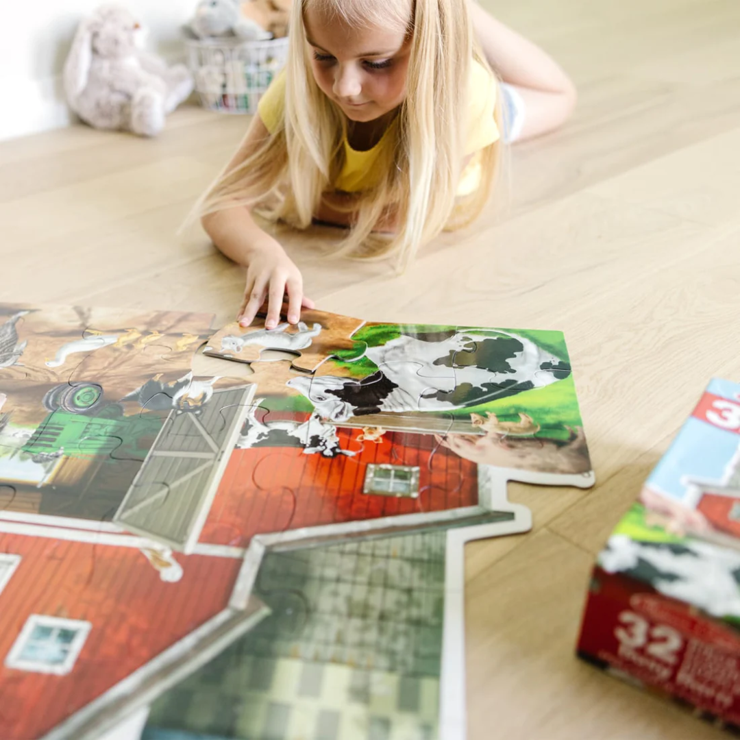 Busy Barn Yard Shaped Floor Puzzle - 32 Pieces