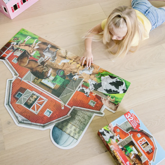 Busy Barn Yard Shaped Floor Puzzle - 32 Pieces