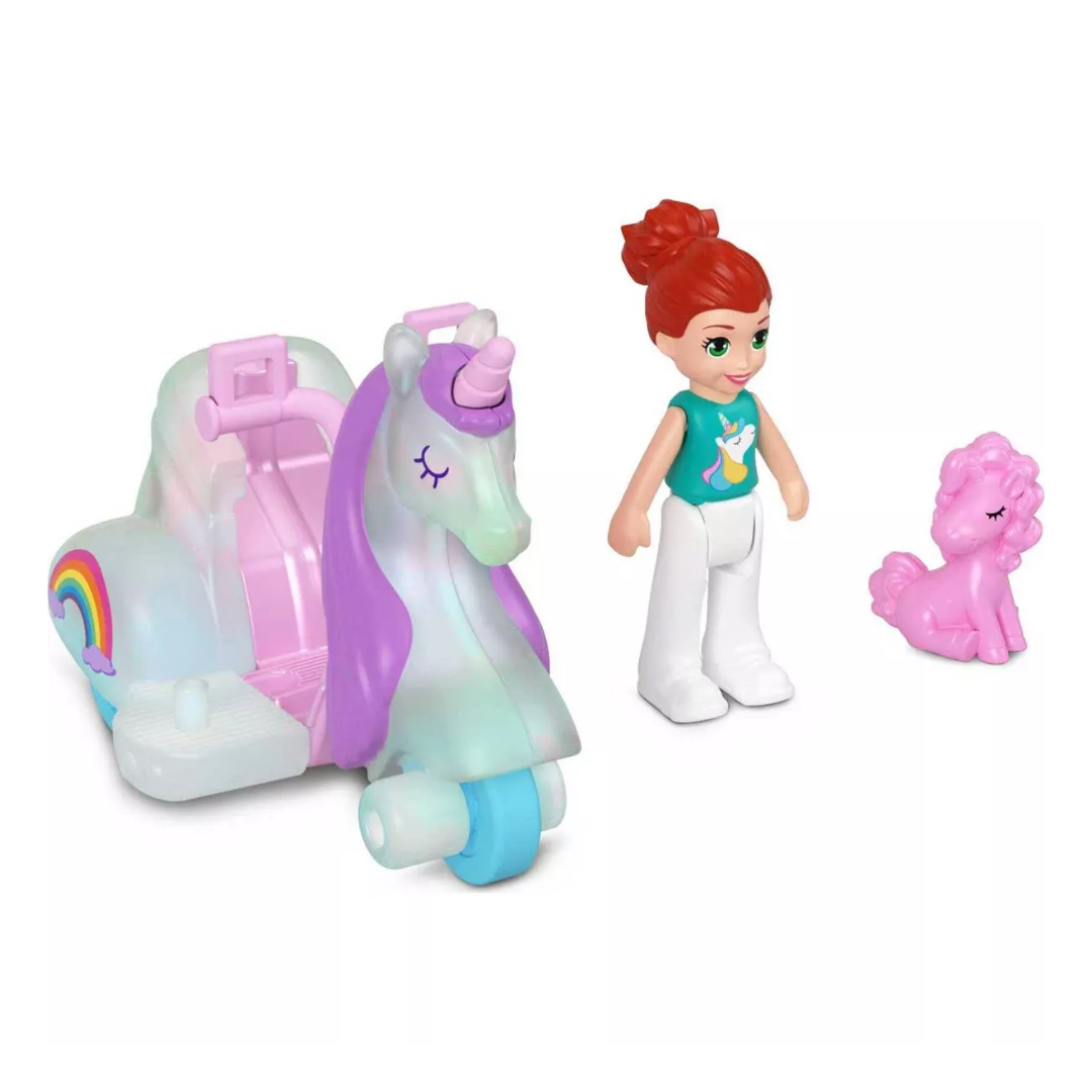 Pollyville Micro Doll with Car & Pet