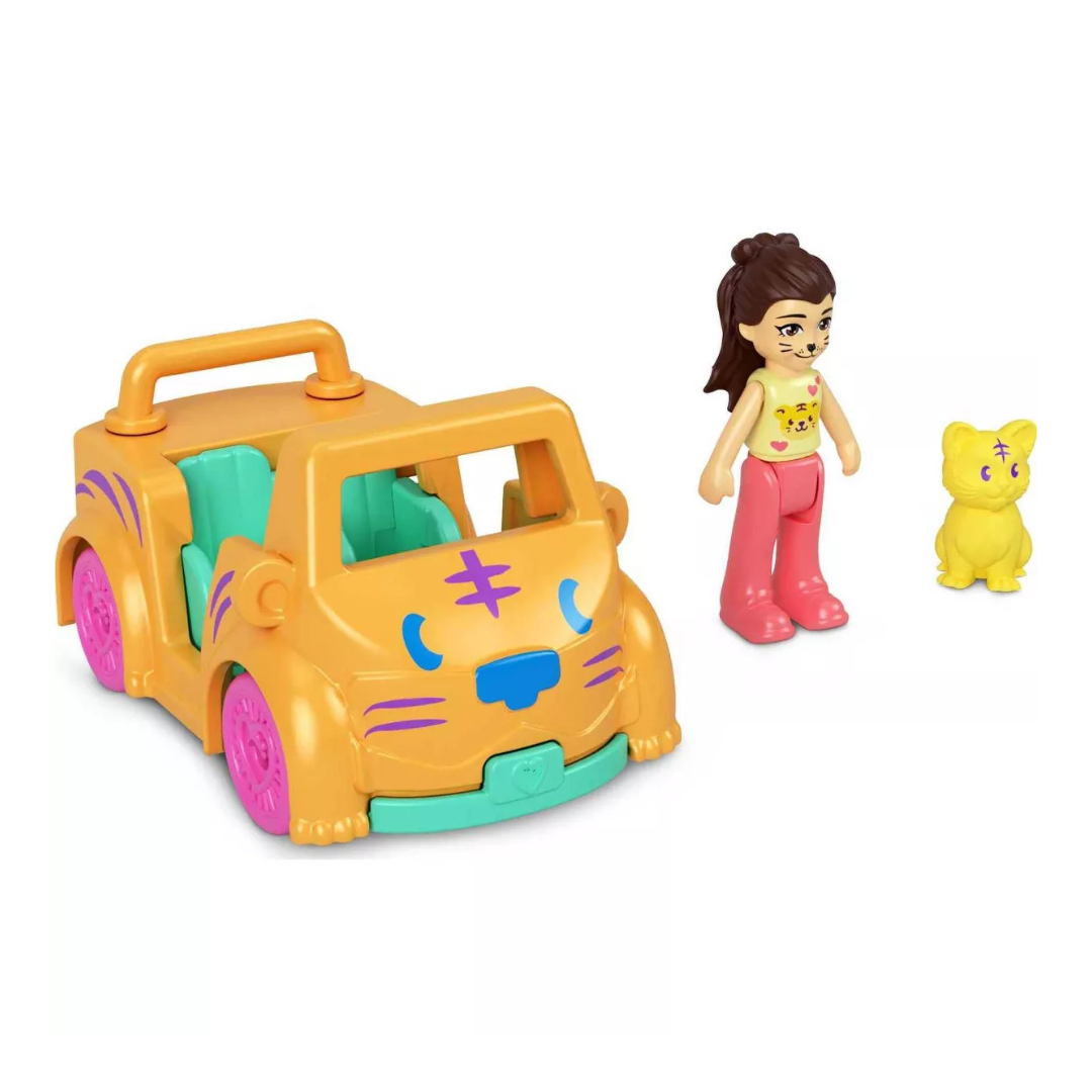 Pollyville Micro Doll with Car & Pet
