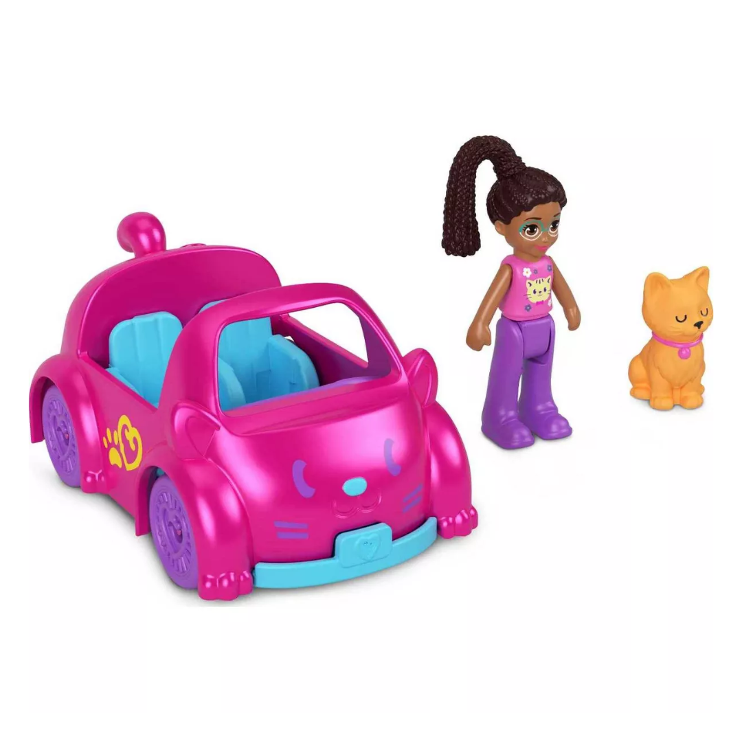 Pollyville Micro Doll with Car & Pet