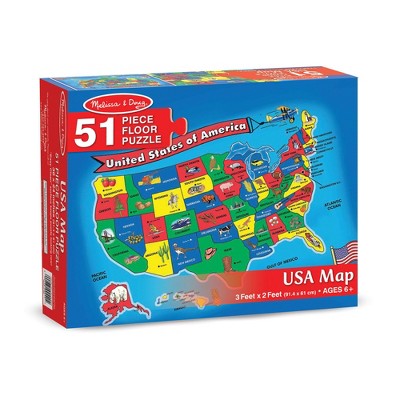 U.S.A. (United States) Map Floor Puzzle - 51 Pieces