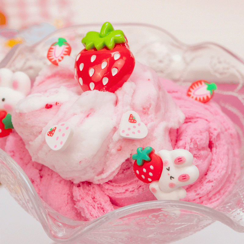 Straw Bunny Sponge Cake Kawaii Slime