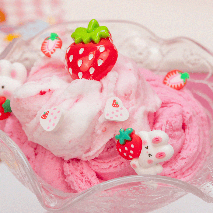 Straw Bunny Sponge Cake Kawaii Slime