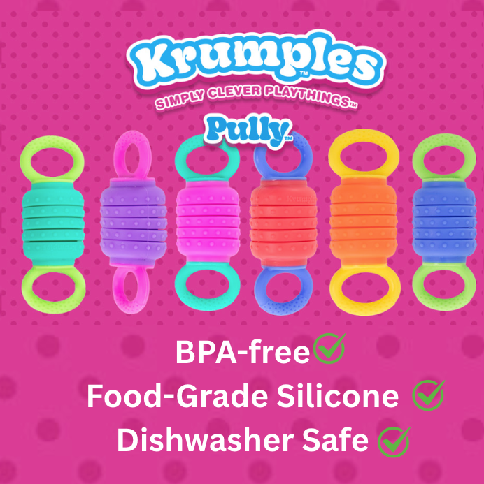 Krumples Fidget Pullys 6 Pack – Portable BPA-Free Silicone Sensory Fidget Toy for Stress, Focus & ADHD, Mini Pop-and-Squeeze Hand Toy for Kids and Adults