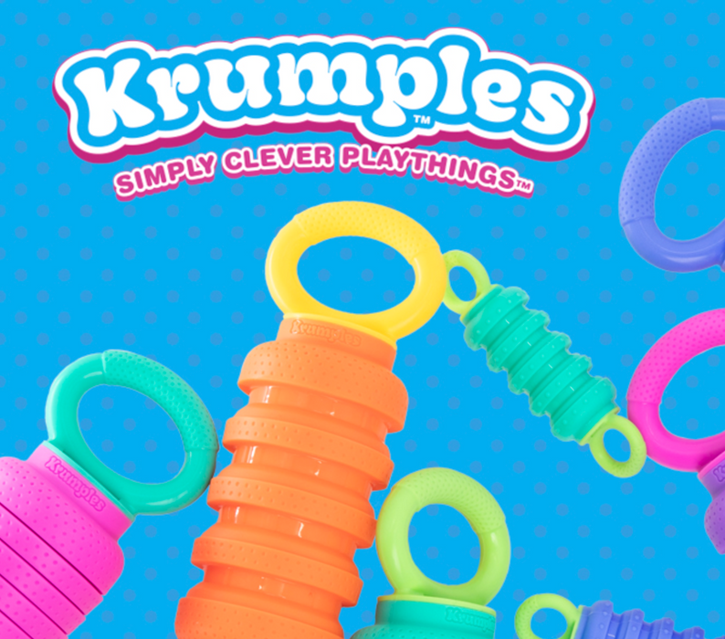 Krumples Fidget Pullys 6 Pack – Portable BPA-Free Silicone Sensory Fidget Toy for Stress, Focus & ADHD, Mini Pop-and-Squeeze Hand Toy for Kids and Adults