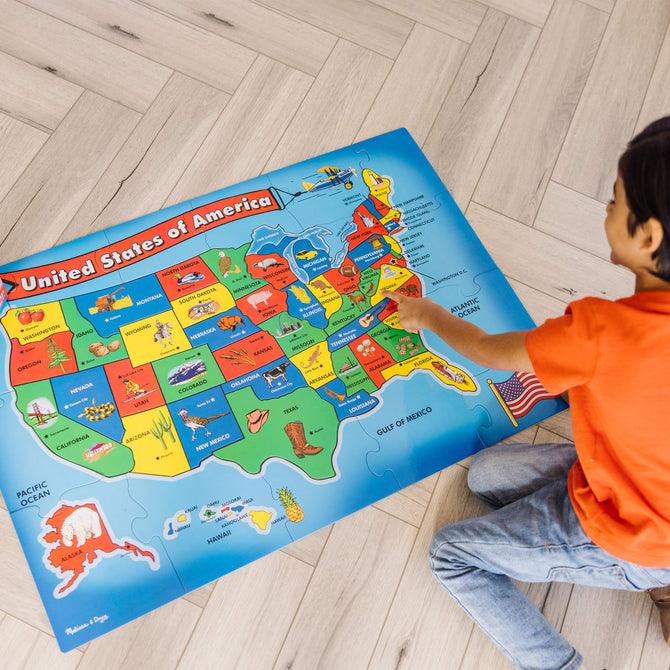 U.S.A. (United States) Map Floor Puzzle - 51 Pieces