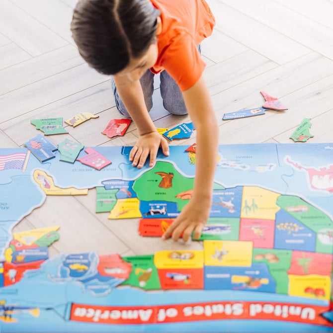 U.S.A. (United States) Map Floor Puzzle - 51 Pieces