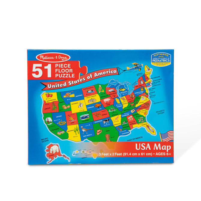 U.S.A. (United States) Map Floor Puzzle - 51 Pieces