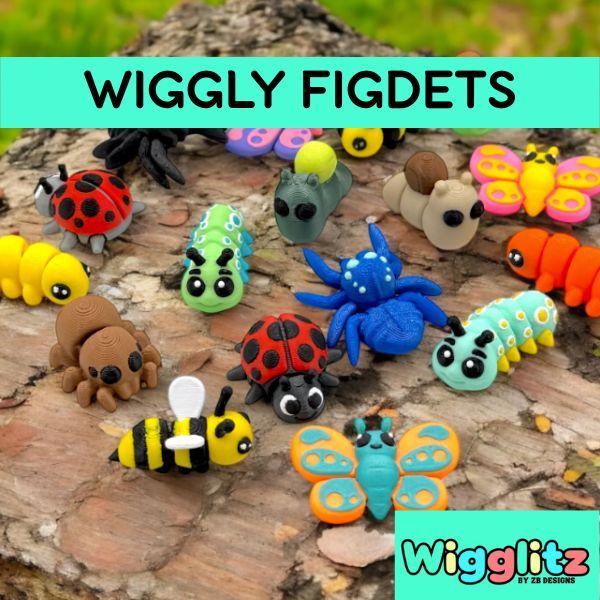 Mystery Wigglitz 12-PACK | Wiggly 3D Mini Printed Animals Surprise Cute Figures