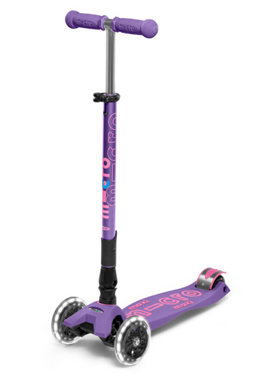 LED Foldable Maxi Deluxe PURPLE Kick Scooter